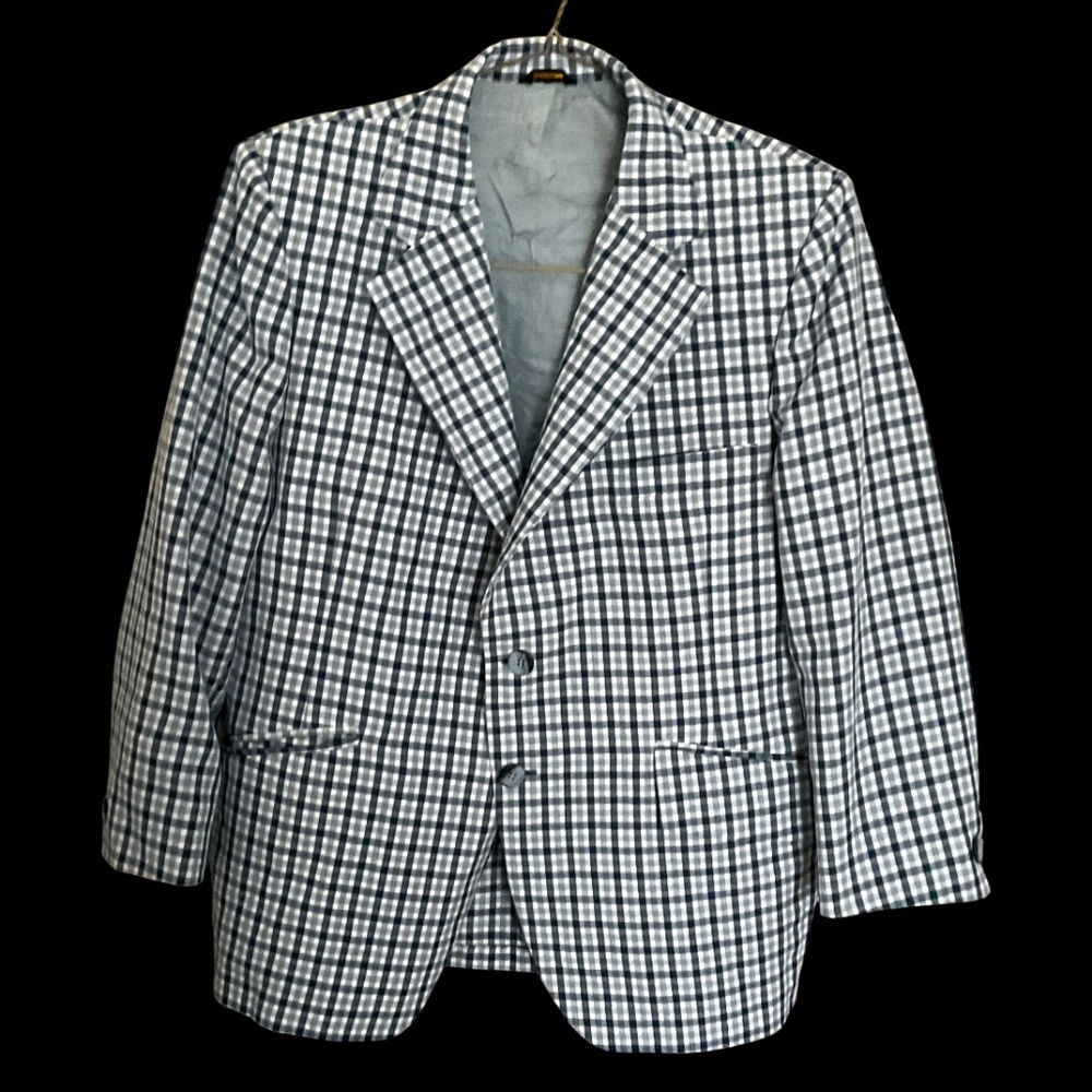 Men’s Blue Plaid Blazer, JC Penny